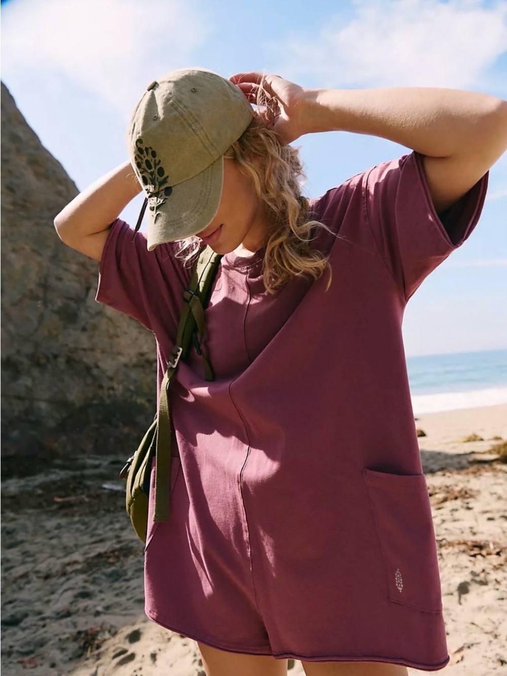 Free People- we the free hot shot romper tee